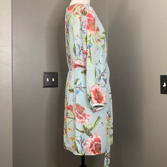 RACHEL by Rachel Roy Flora Long Sleeve Mini Dress Tie Waist - Picture 4 of 9